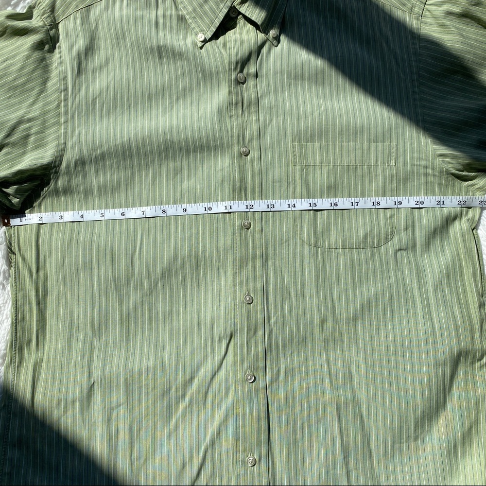 BROOKS BROTHERS Green Striped Button Up Shirt 15.5 - Picture 3 of 12